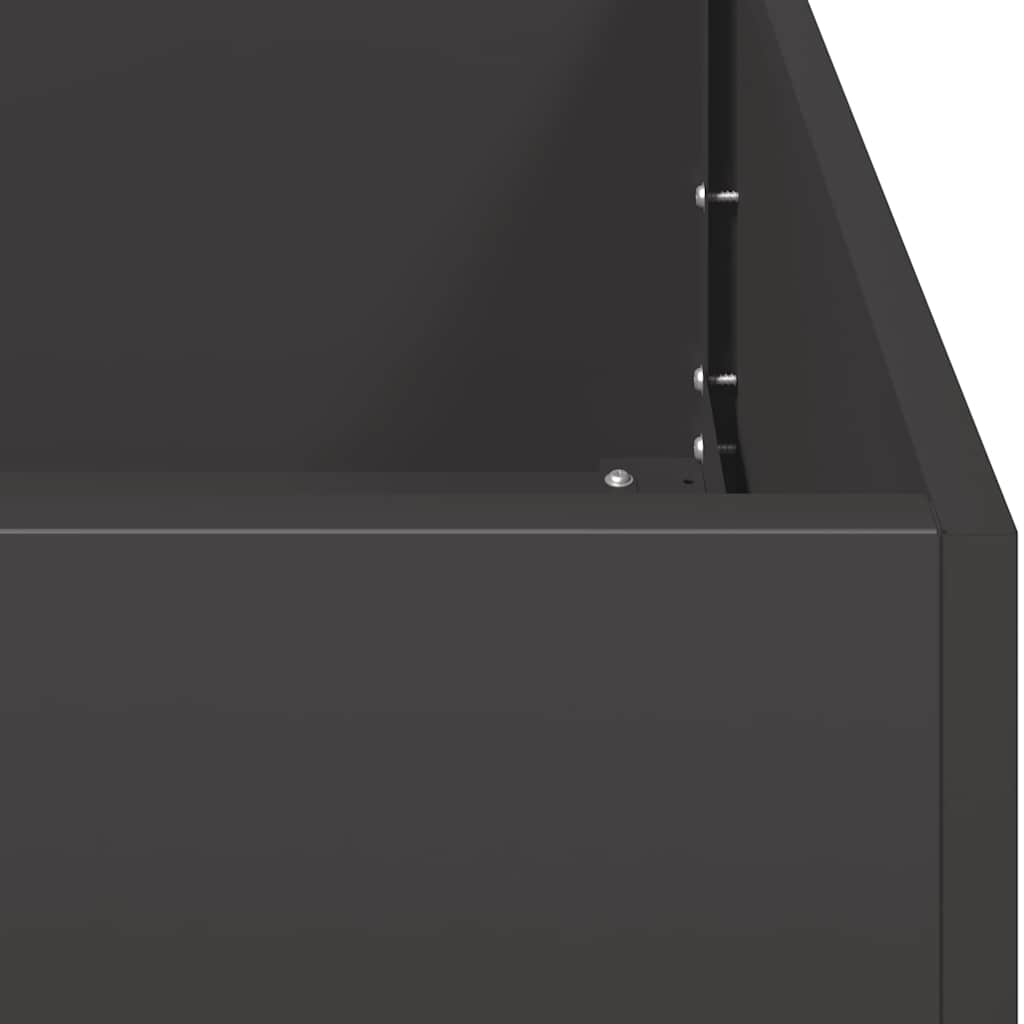 Pflanzkübel Schwarz 280x80x40 cm Stahl
