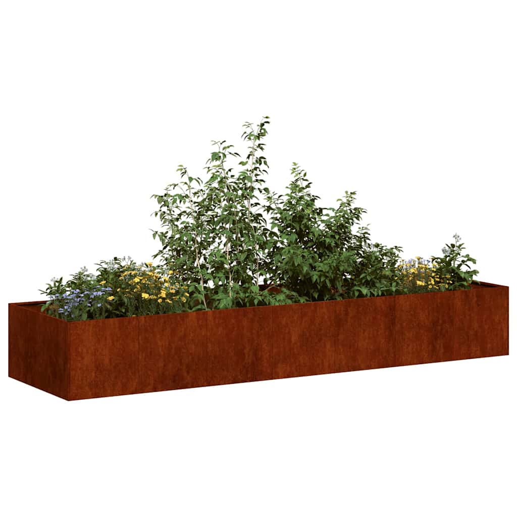 Pflanzkübel Rostig 280x80x40 cm Wetterfester Stahl