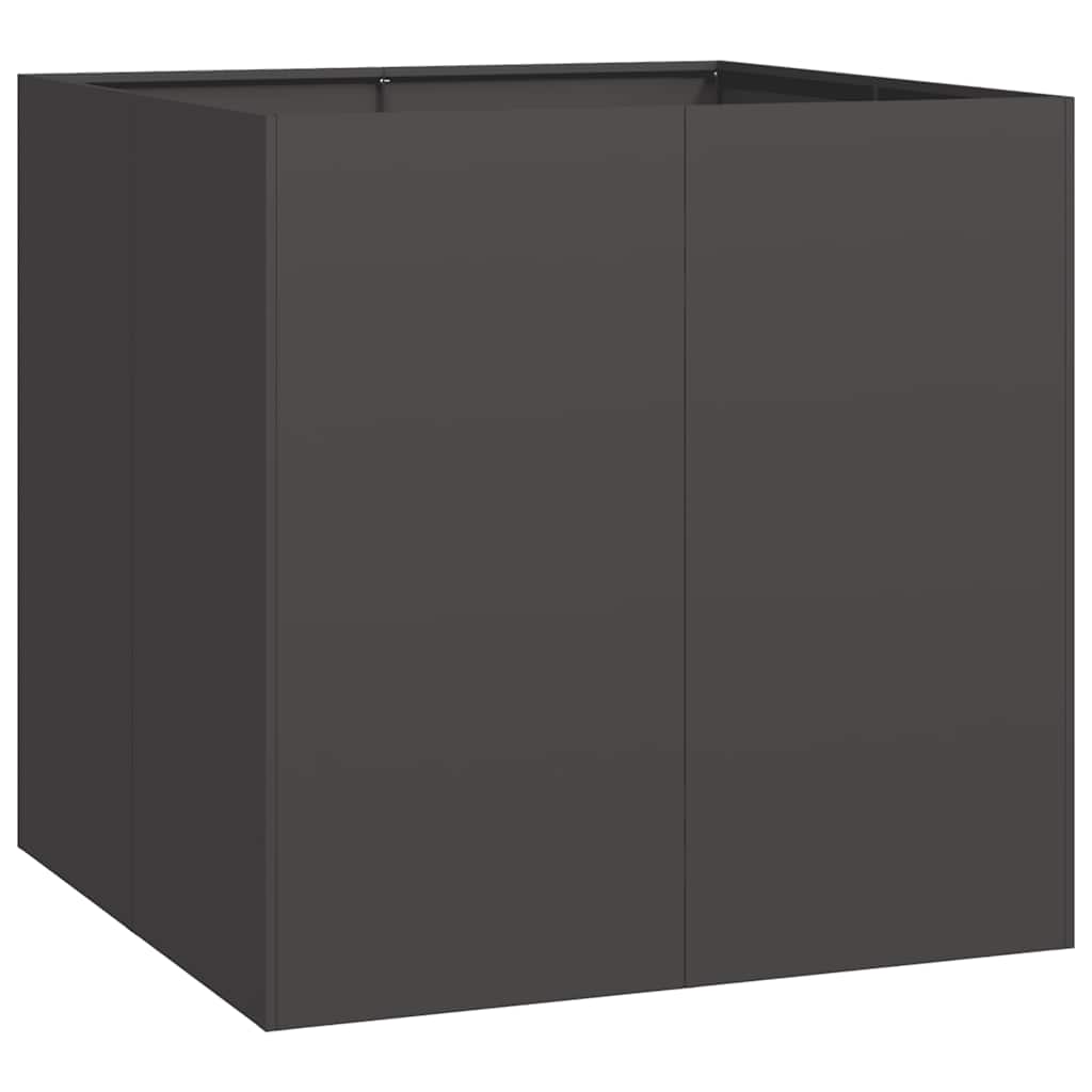 Pflanzkübel Schwarz 80x80x80 cm Stahl