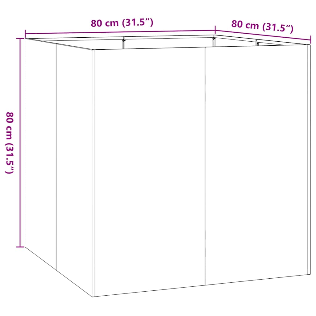 Pflanzgefäß Weiß 80x80x80 cm Stahl