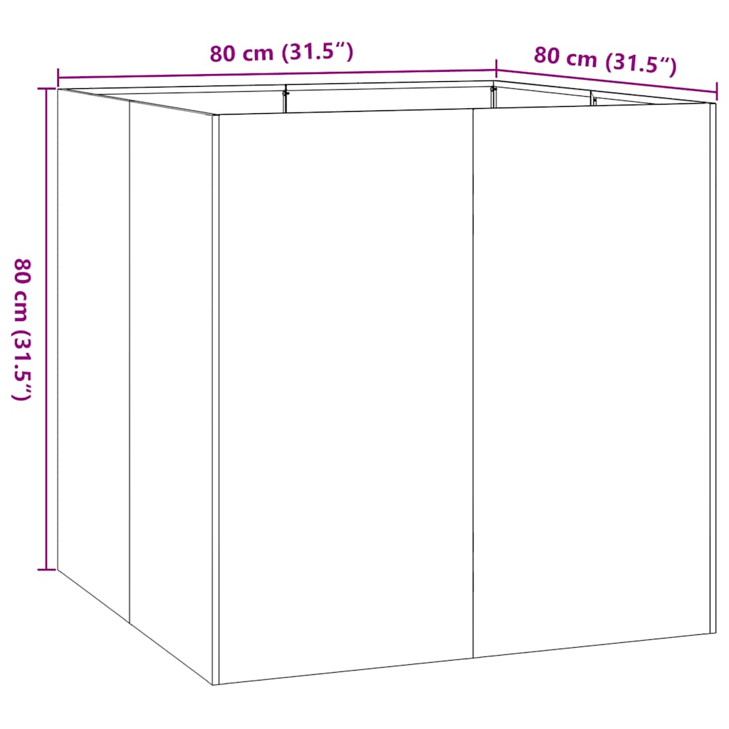 Pflanzkübel 80x80x80 cm Edelstahl