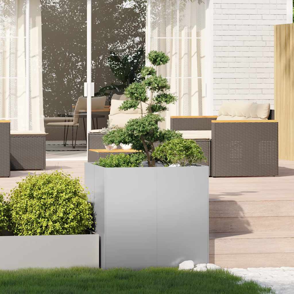 Pflanzkübel 80x80x80 cm Verzinkter Stahl