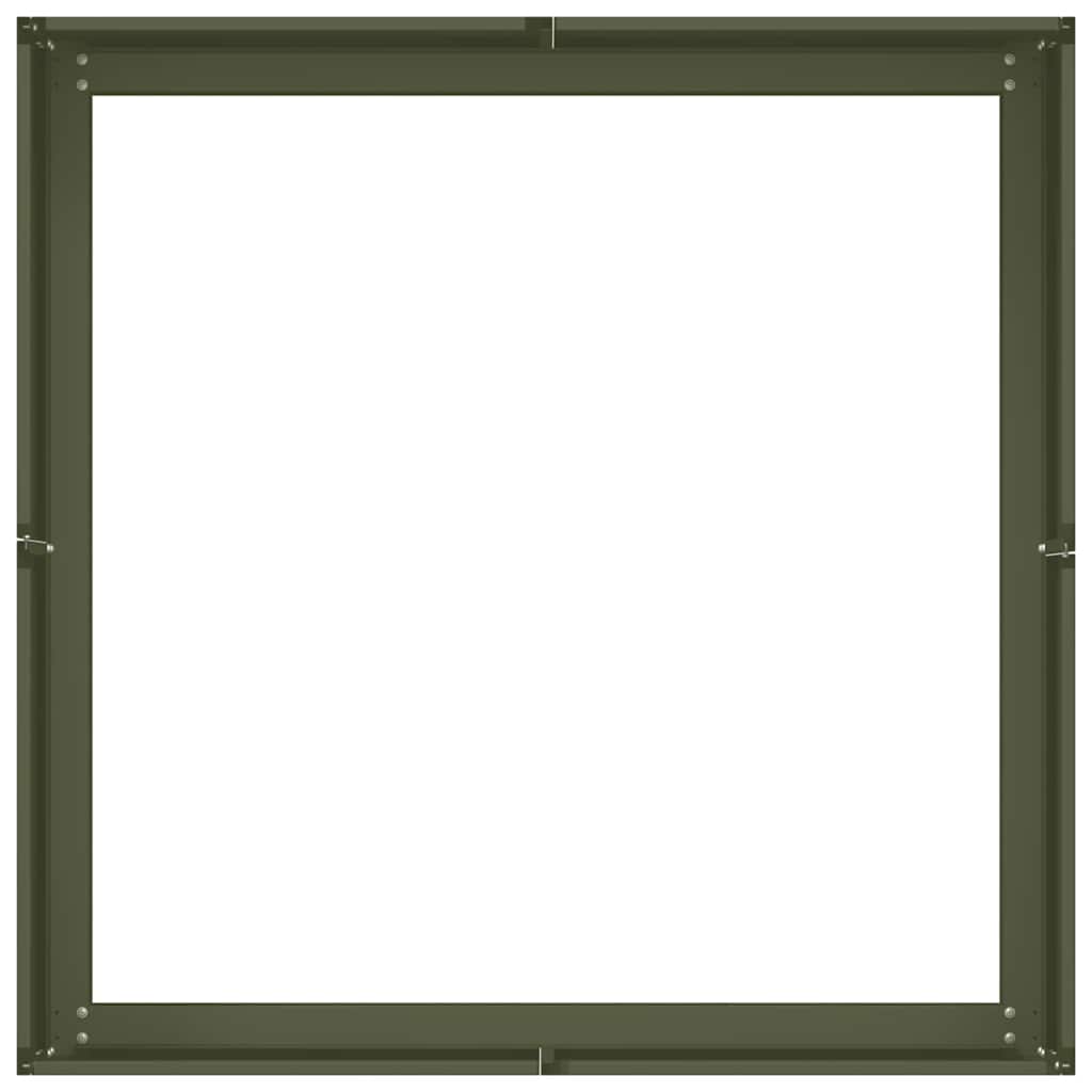 Pflanzkübel Olivgrün 80x80x30 cm Stahl