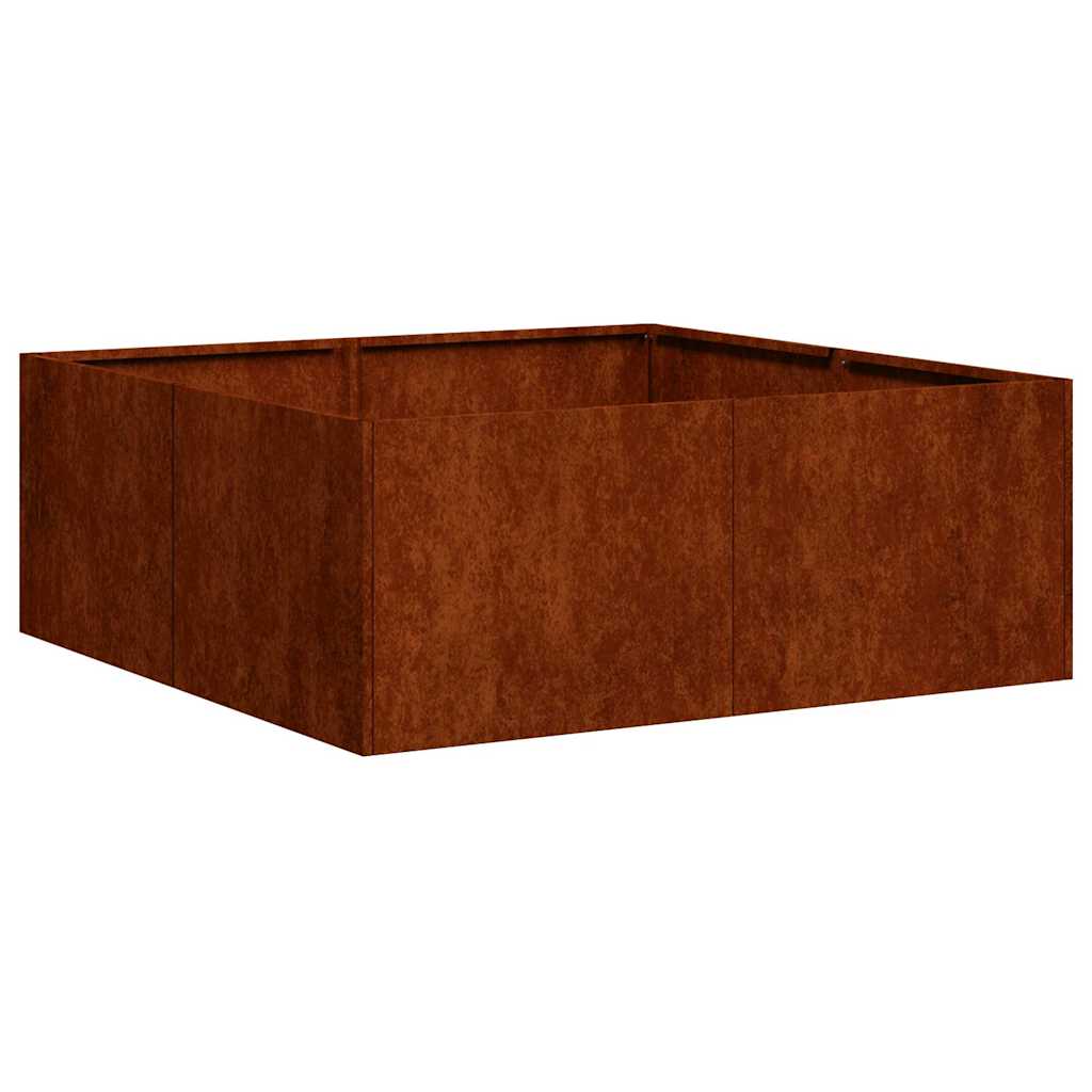 Pflanzkübel Rostig 80x80x30 cm Wetterfester Stahl
