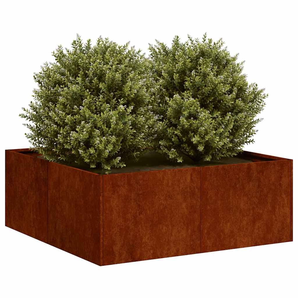 Pflanzkübel Rostig 80x80x30 cm Wetterfester Stahl
