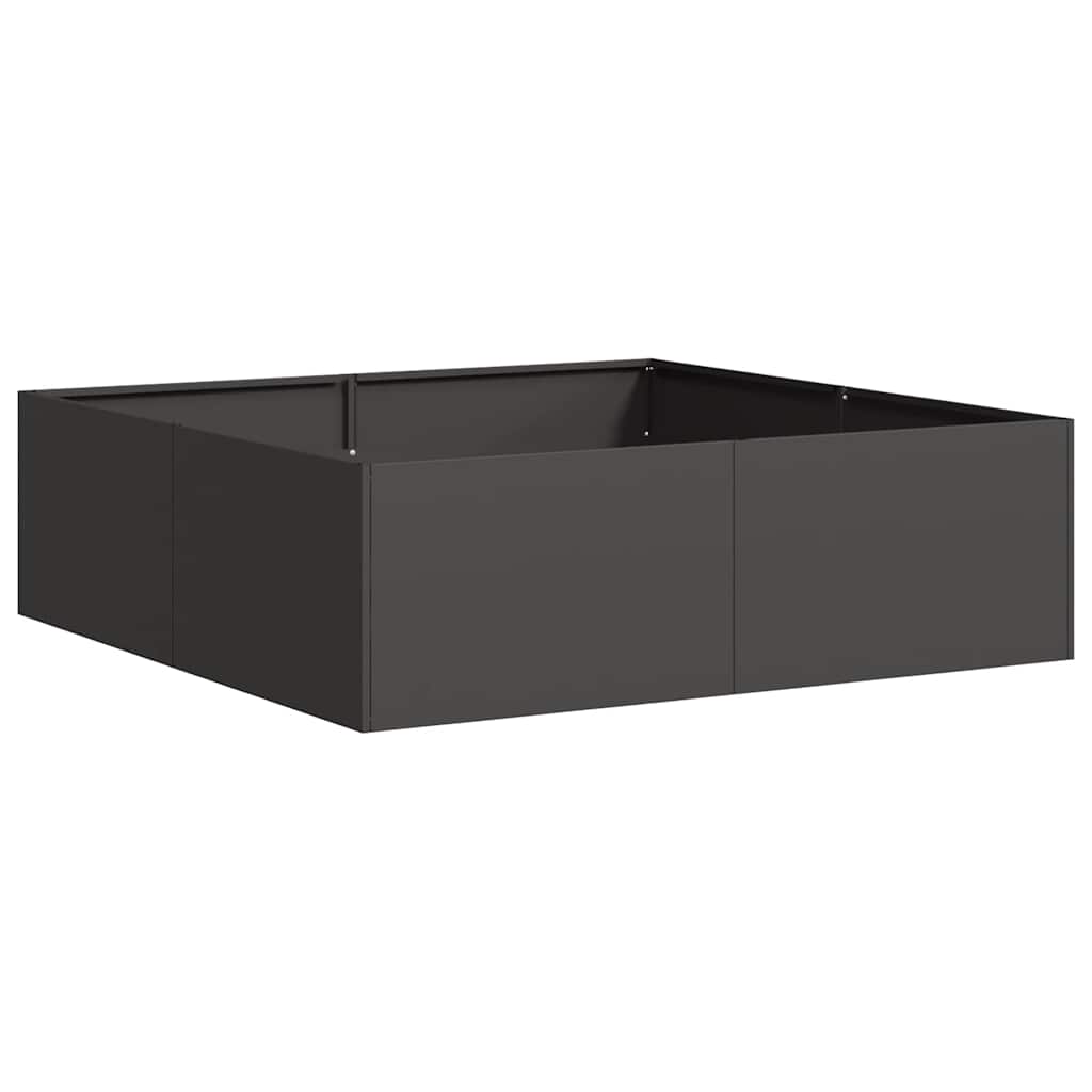 Pflanzkübel Schwarz 100x100x30 cm Stahl