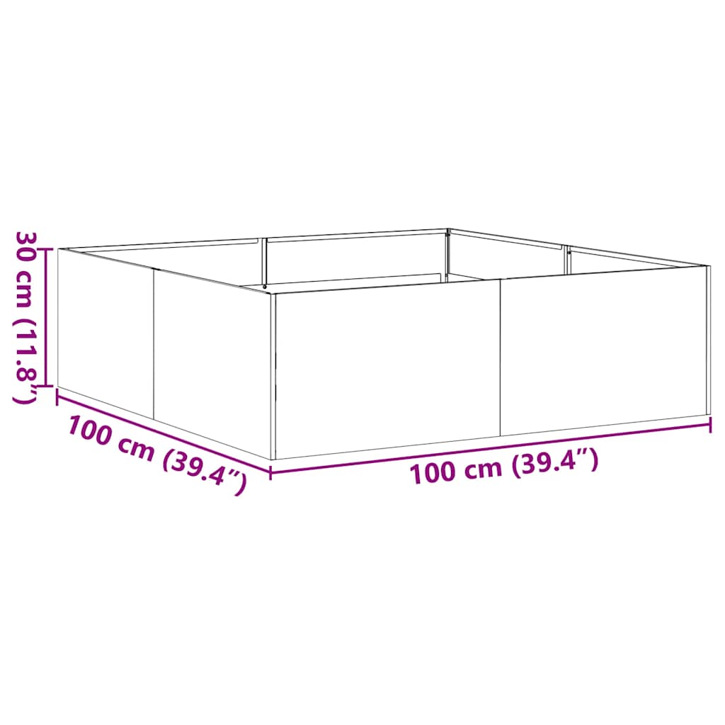 Pflanzkübel Weiß 100x100x30 cm Stahl