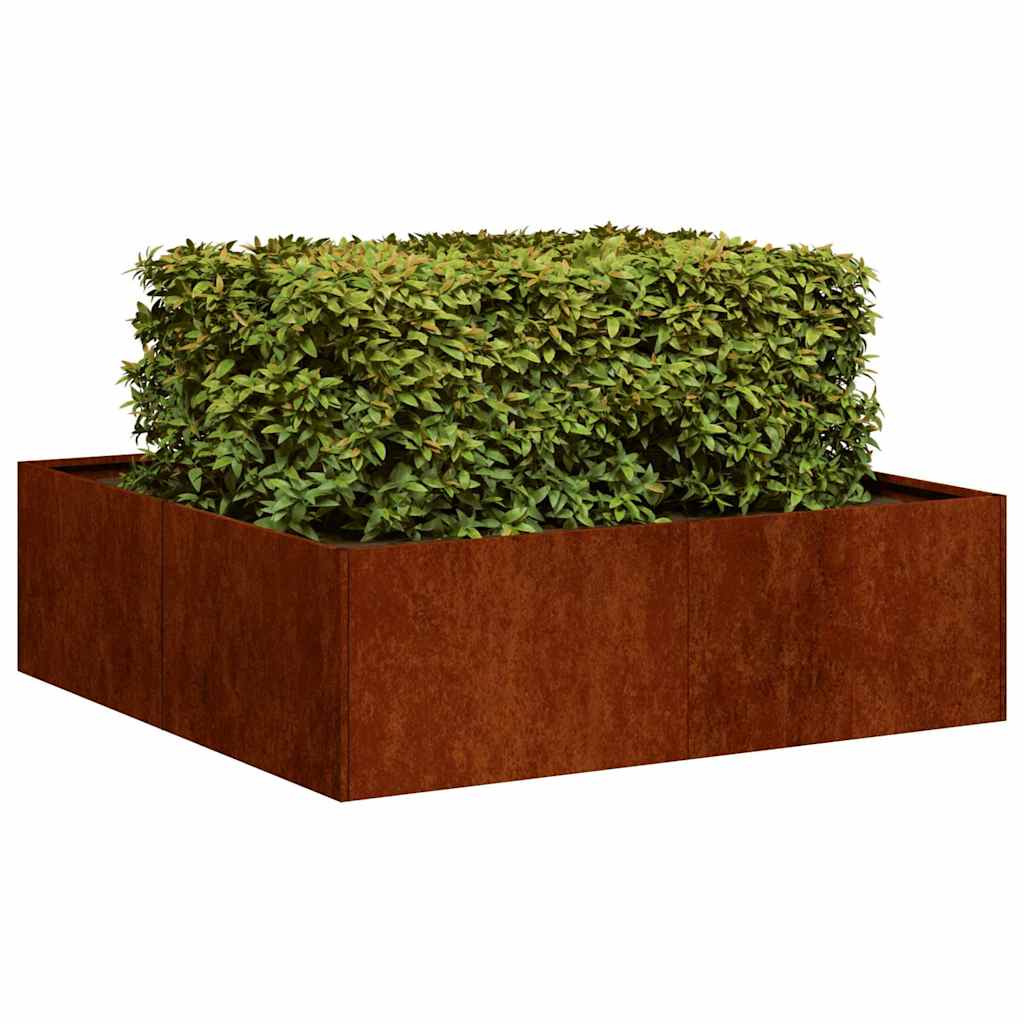Pflanzkübel Rostig 100x100x30 cm Wetterfester Stahl