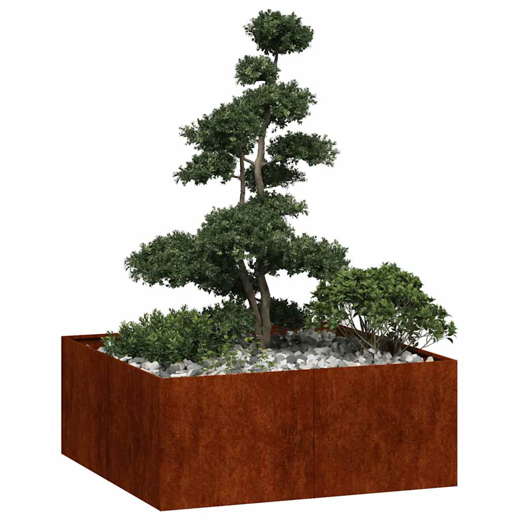 Pflanzkübel Rostig 100x100x40 cm Wetterfester Stahl