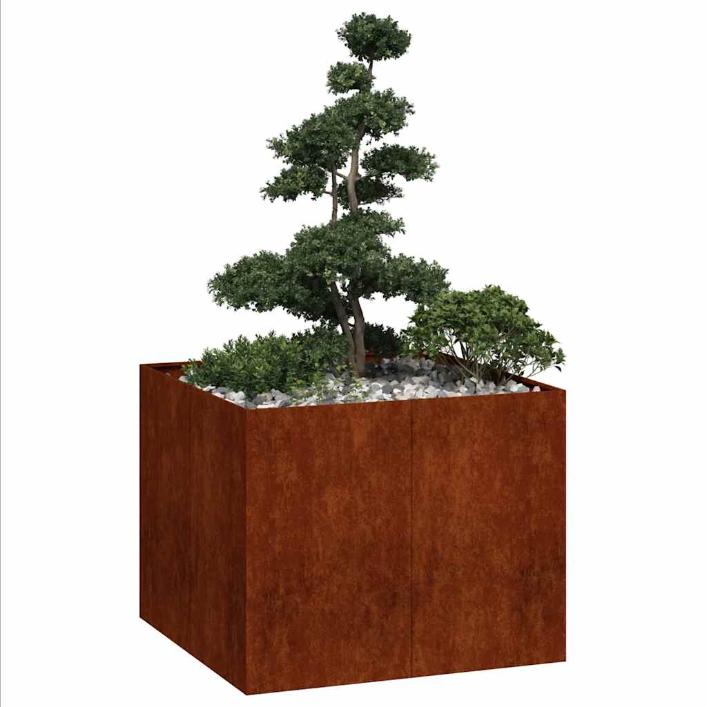 Pflanzkübel Rostig 100x100x80 cm Wetterfester Stahl