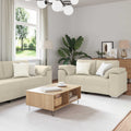 Sofa 3 pcs Beige 219 x 80 x 82 cm Leinenmischgewebe