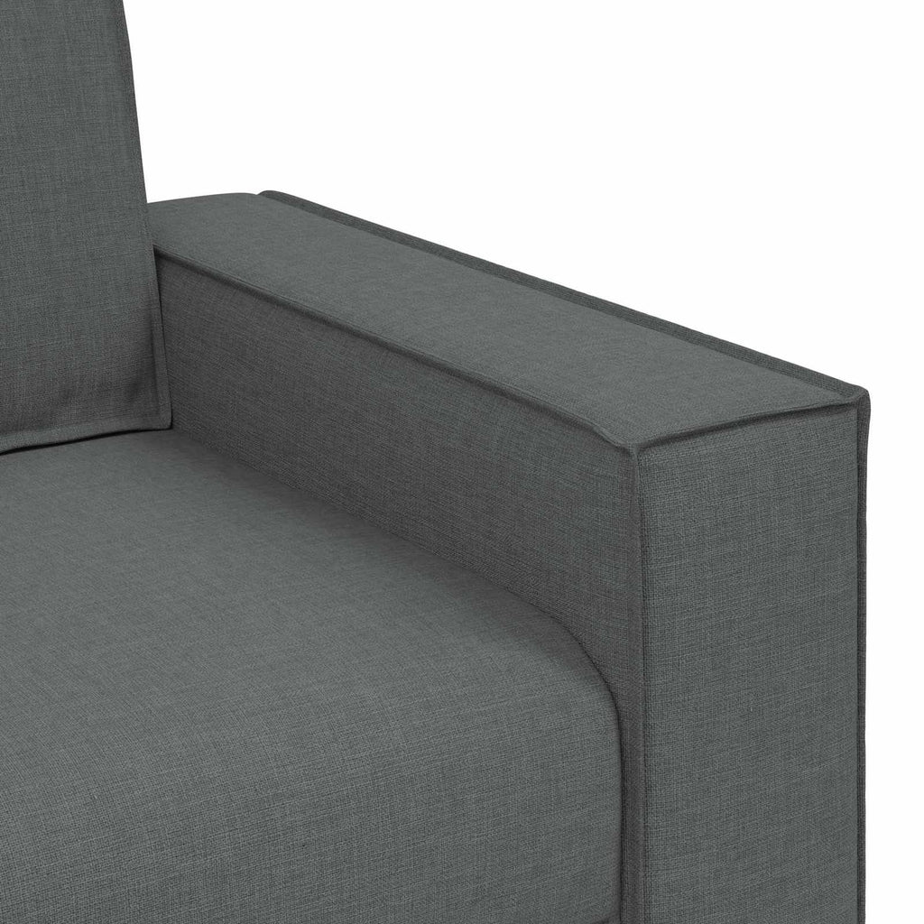 Sofa 3 pcs Dunkelgrau 220 x 80 x 84 cm Leinenmischgewebe