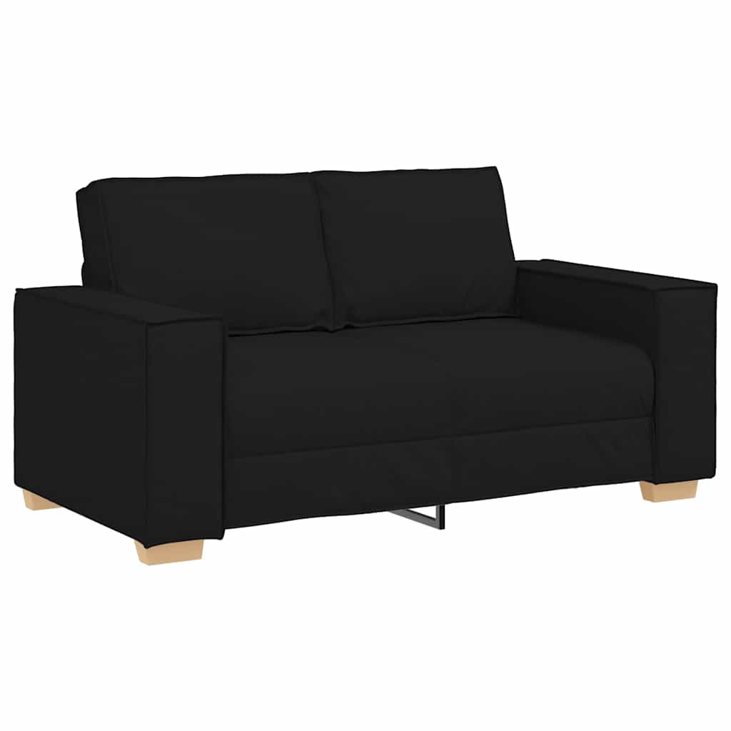 Sofa 3 pcs Schwarz 220 x 80 x 84 cm Leinenmischgewebe