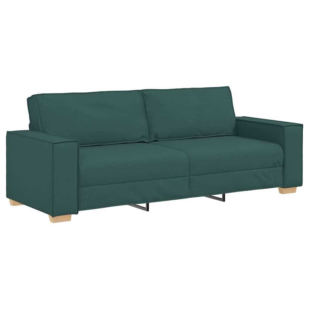 Sofa 3 pcs Dunkelgrün 220 x 80 x 84 cm Leinenmischgewebe