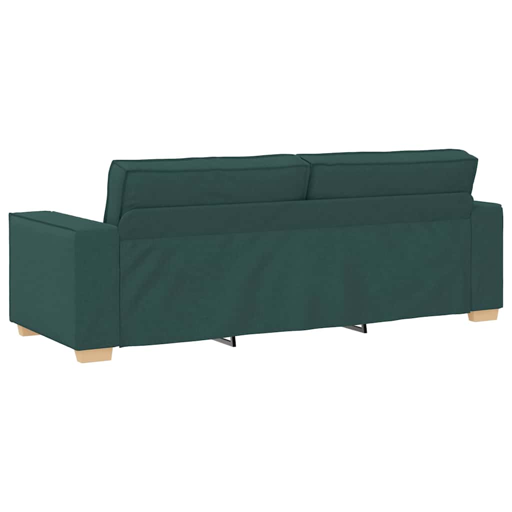 Sofa 3 pcs Dunkelgrün 220 x 80 x 84 cm Leinenmischgewebe
