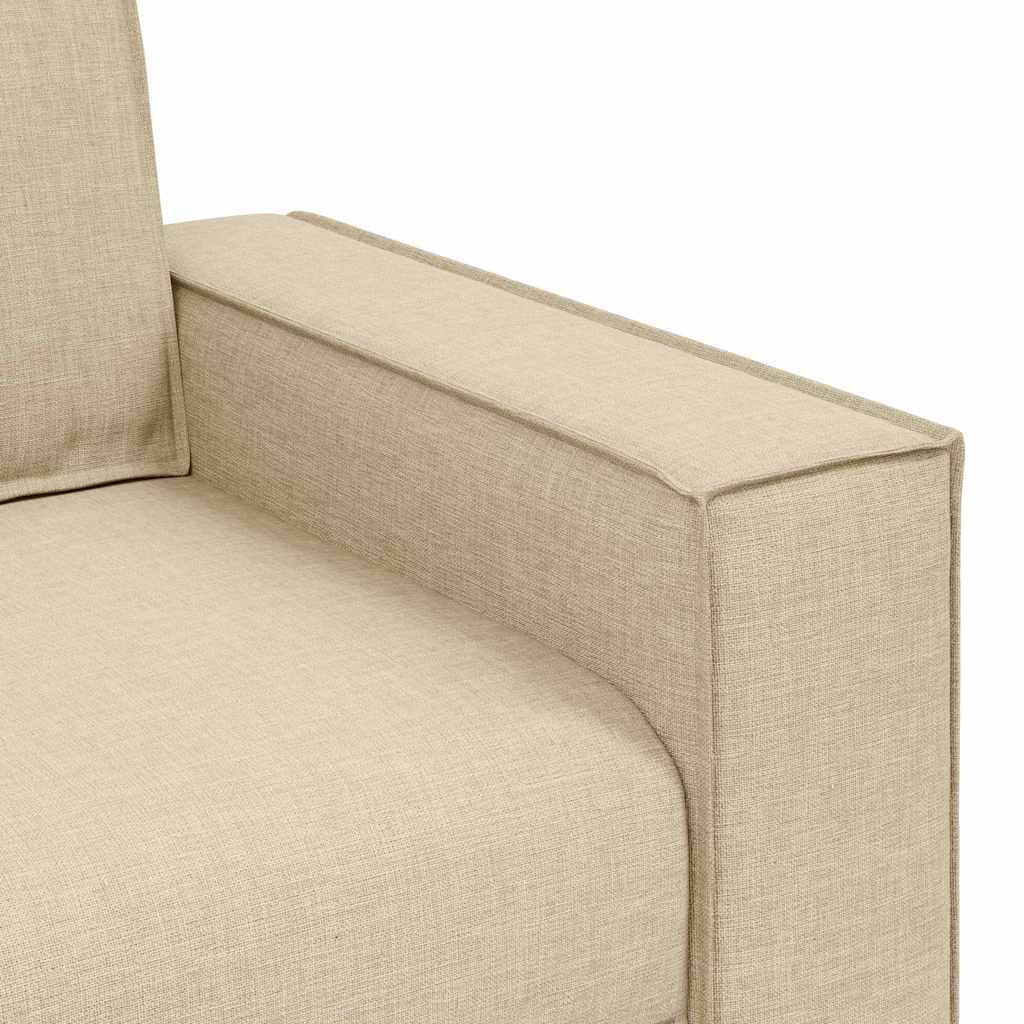 Sofa 3 pcs Creme 220 x 80 x 84 cm Leinenmischgewebe