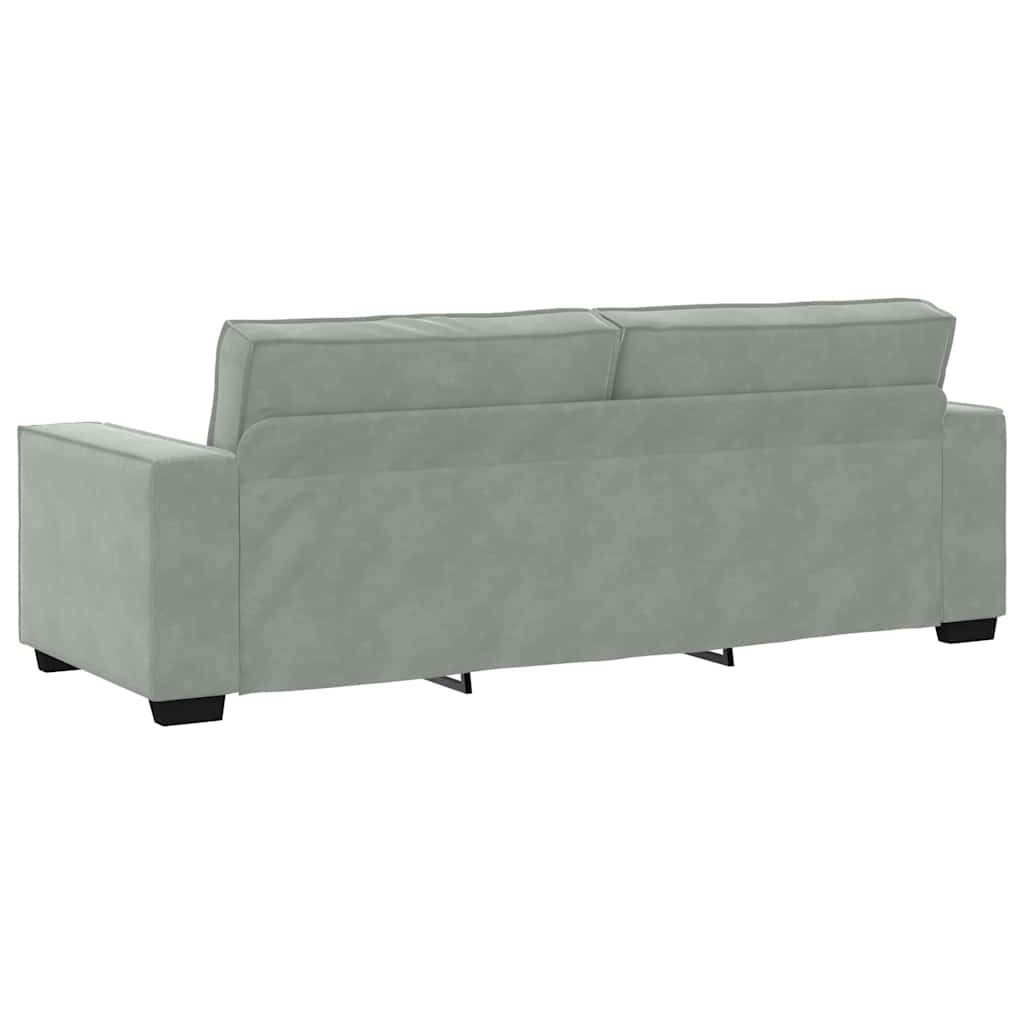 Sofa 3 pcs Hellgrau 220 x 80 x 84 cm Leinenmischgewebe