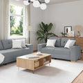 Sofa 3 pcs Hellgrau 221 x 80 x 80 cm Leinenmischgewebe