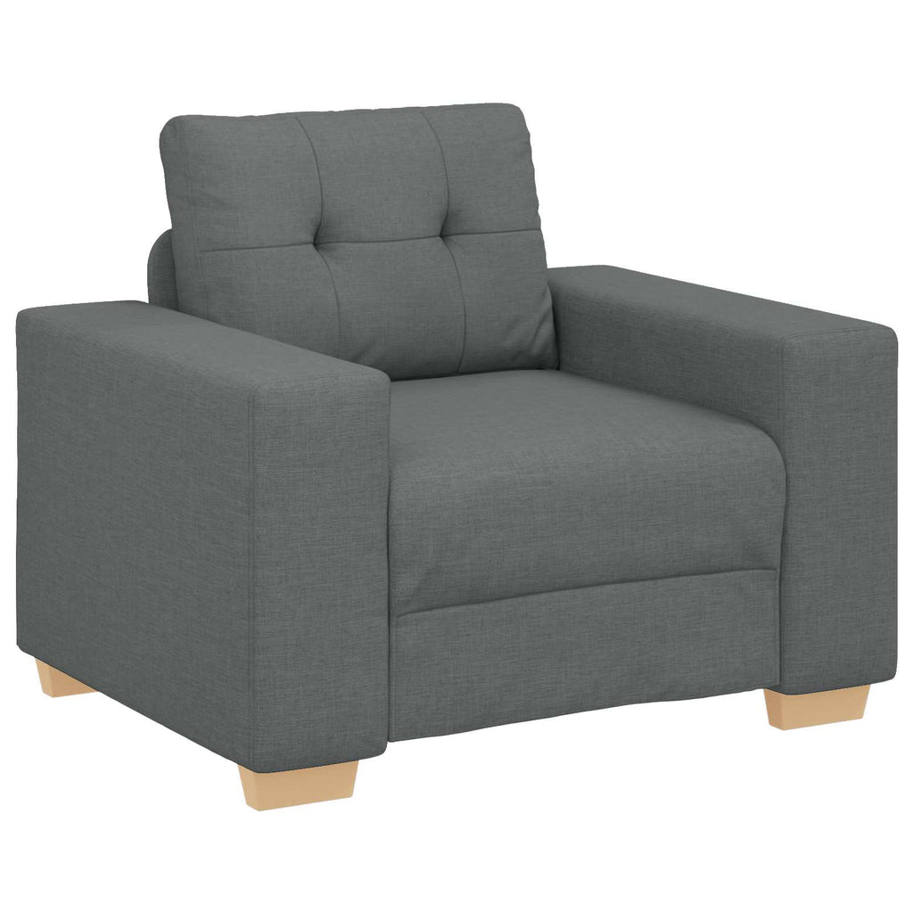 Sofa 3 pcs Dunkelgrau 221 x 80 x 80 cm Leinenmischgewebe
