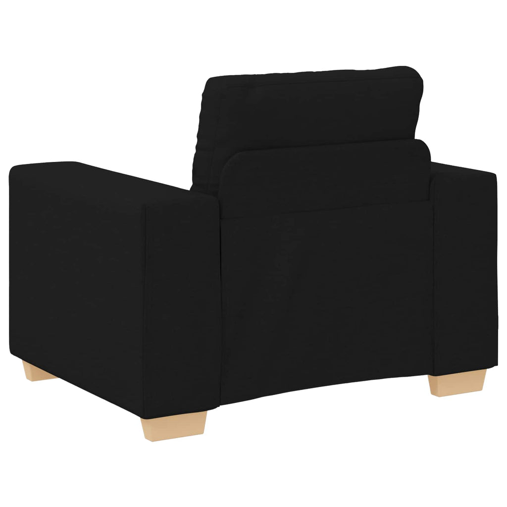 Sofa 3 pcs Schwarz 221 x 80 x 80 cm Leinenmischgewebe