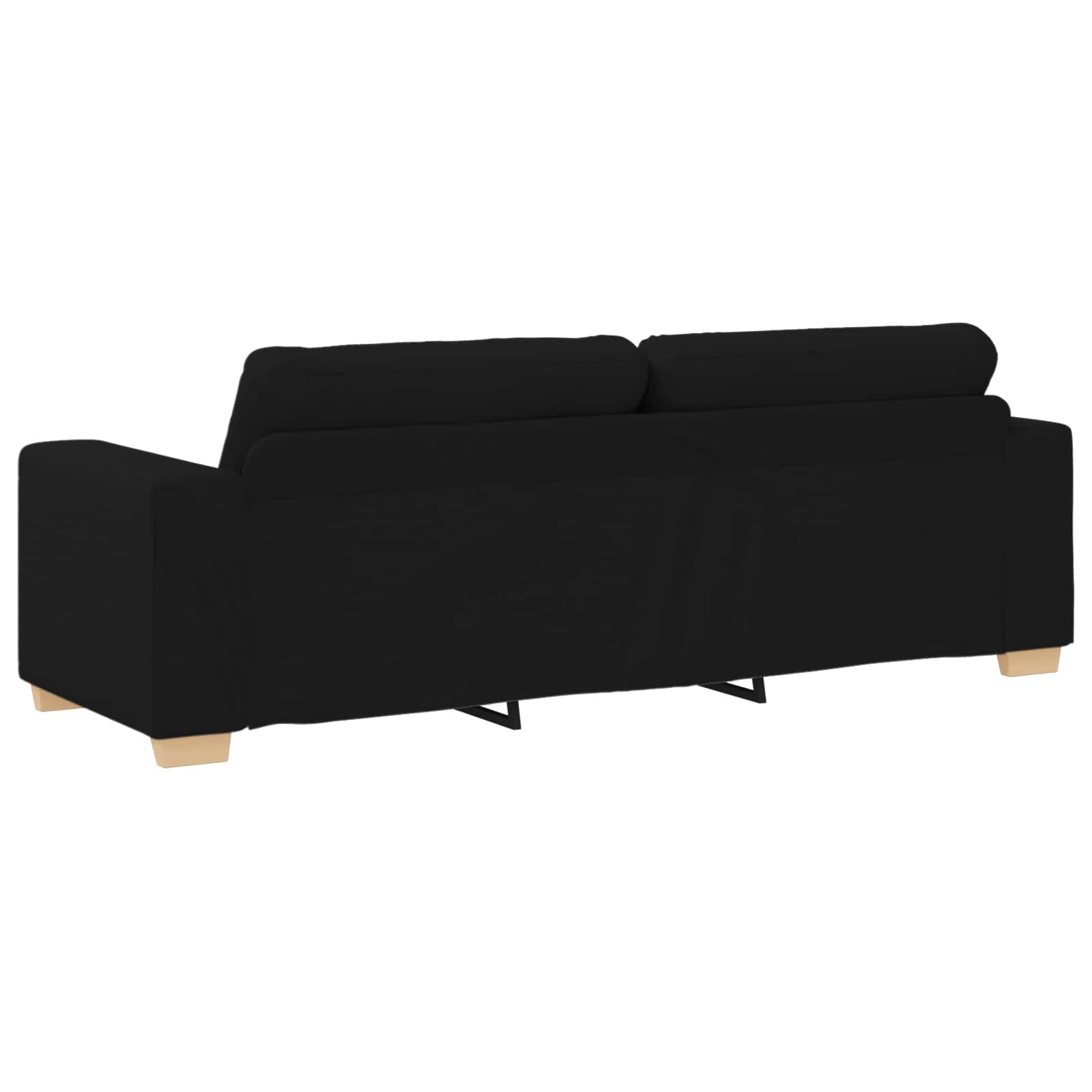Sofa 3 pcs Schwarz 221 x 80 x 80 cm Leinenmischgewebe