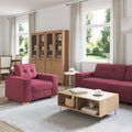 Sofa 3 pcs Wind Rot 221 x 80 x 80 cm Leinenmischgewebe