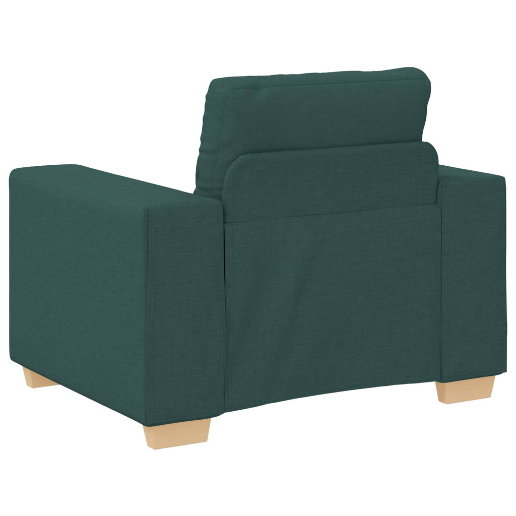 Sofa 3 pcs Dunkelgrün 221 x 80 x 80 cm Leinenmischgewebe