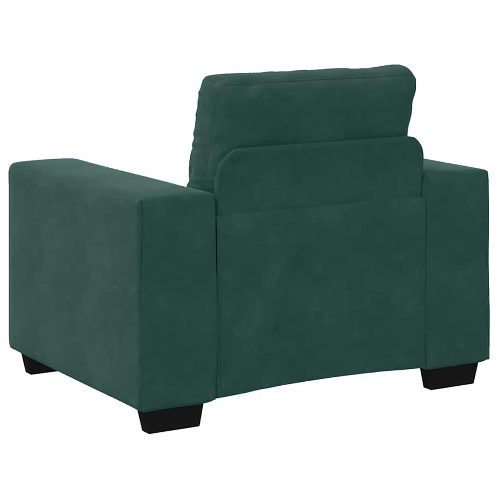 Sofa Set 3 pcs Dunkelgrün 221 x 80 x 80 cm Samt