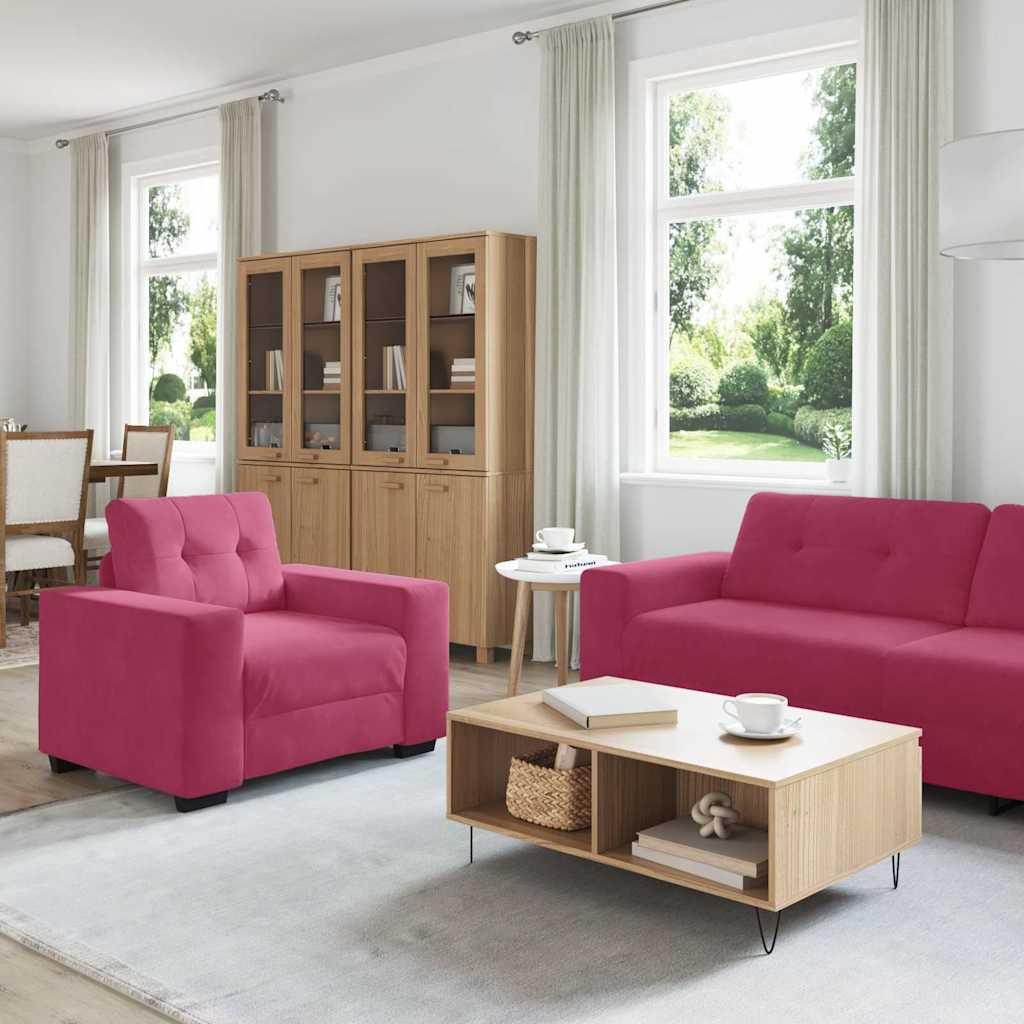 Sofa Set 3 pcs Wind Rot 221 x 80 x 80 cm Samt