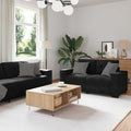 Sofa Set 3 pcs Schwarz 221 x 80 x 80 cm Samt