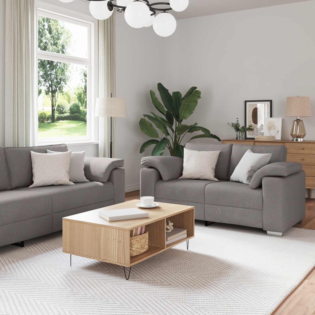 Sofa 3 pcs Taupe 219 x 80 x 82 cm Leinenmischgewebe