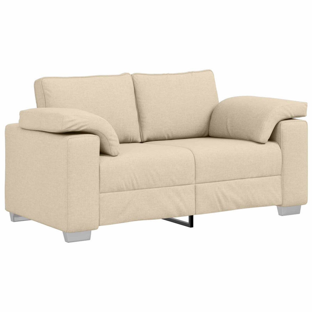 Sofa 3 pcs Creme 219 x 80 x 82 cm Leinenmischgewebe