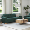 Sofa 2 pcs Grün 221 x 80 x 80 cm Leinenmischgewebe