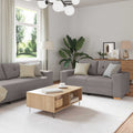 Sofa 2 pcs Taupe 221 x 80 x 80 cm Leinenmischgewebe
