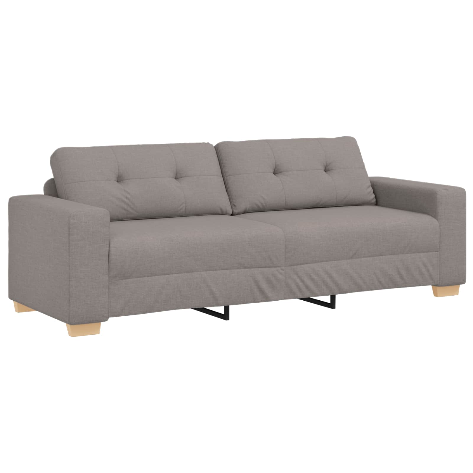Sofa 2 pcs Taupe 221 x 80 x 80 cm Leinenmischgewebe