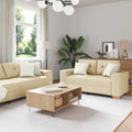 Sofa 2 pcs Creme 221 x 80 x 80 cm Leinenmischgewebe