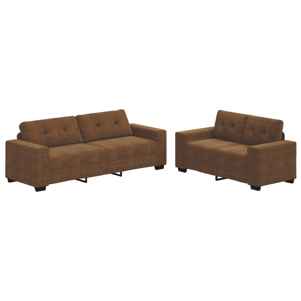 Sofa 2 pcs Braun 221 x 80 x 80 cm Stoff