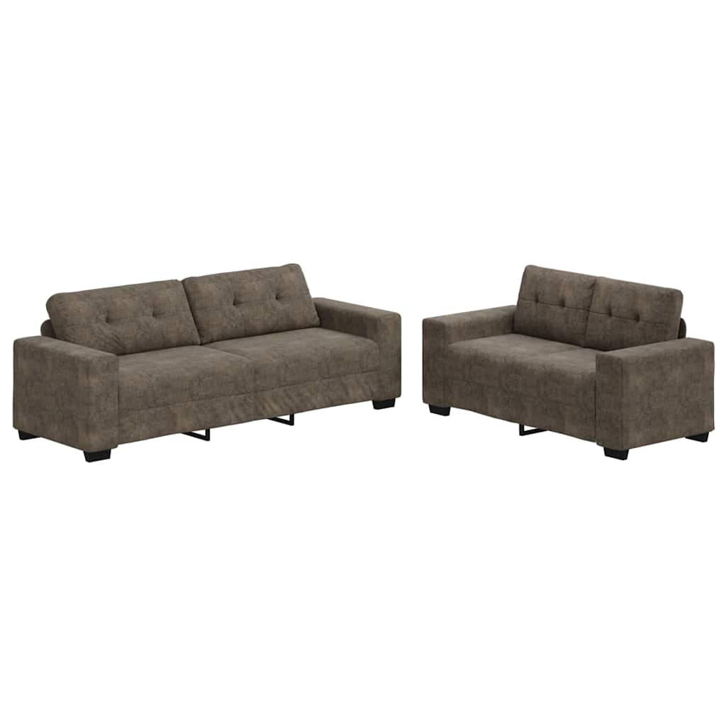 Sofa 2 pcs Dunkelgrau 221 x 80 x 80 cm Stoff