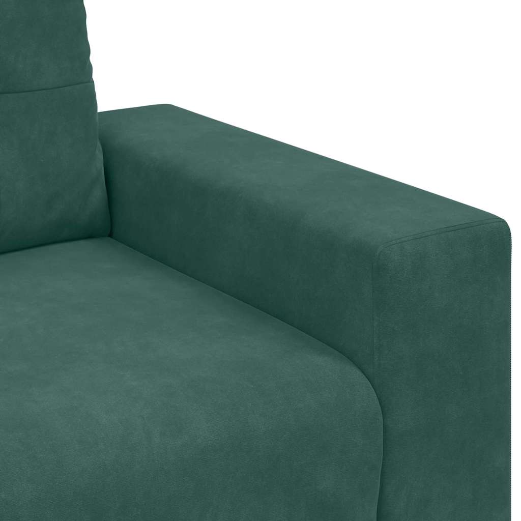 Sofa 2 pcs Dunkelgrün 221 x 80 x 80 cm Samt