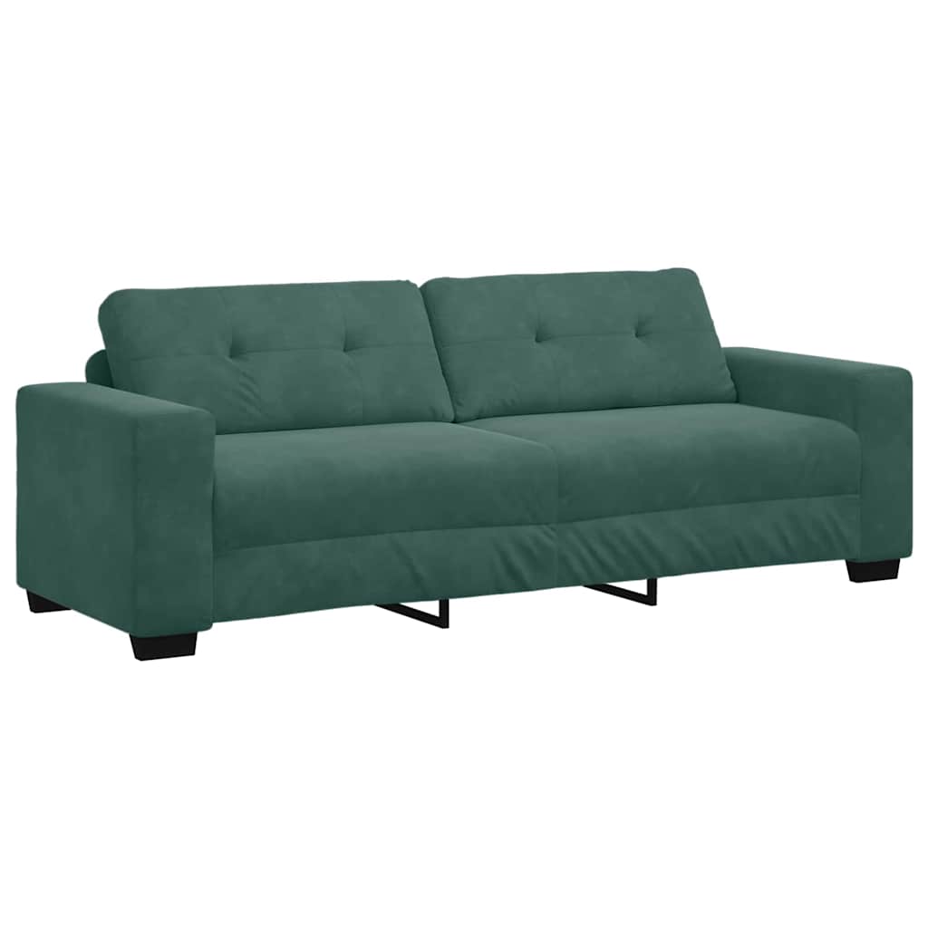 Sofa 2 pcs Dunkelgrün 221 x 80 x 80 cm Samt