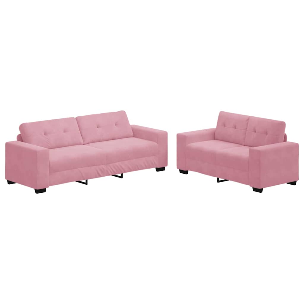 Sofa 2 pcs Rosa 221 x 80 x 80 cm Samt