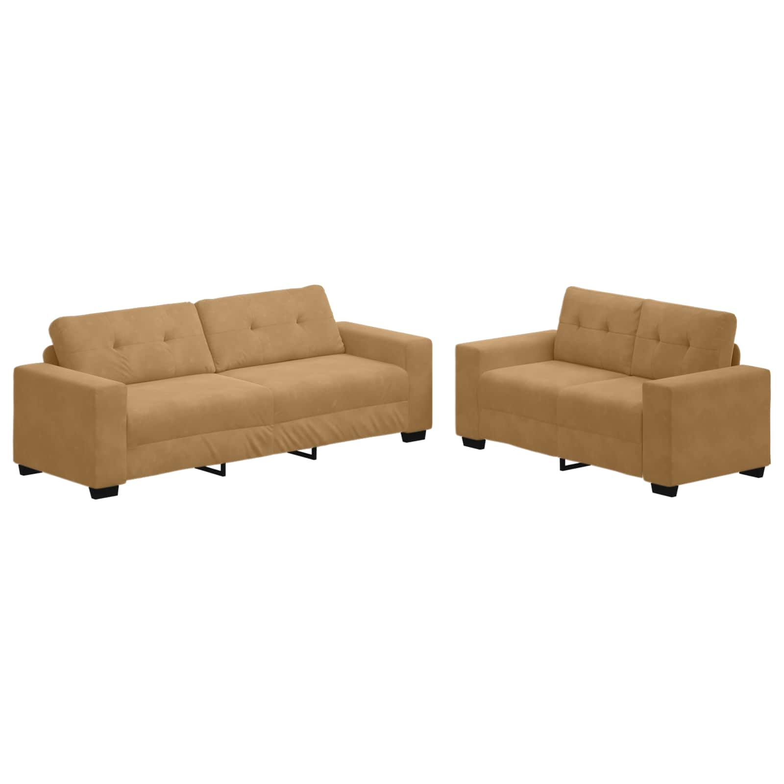 Sofa 2 pcs Braun 221 x 80 x 80 cm Samt