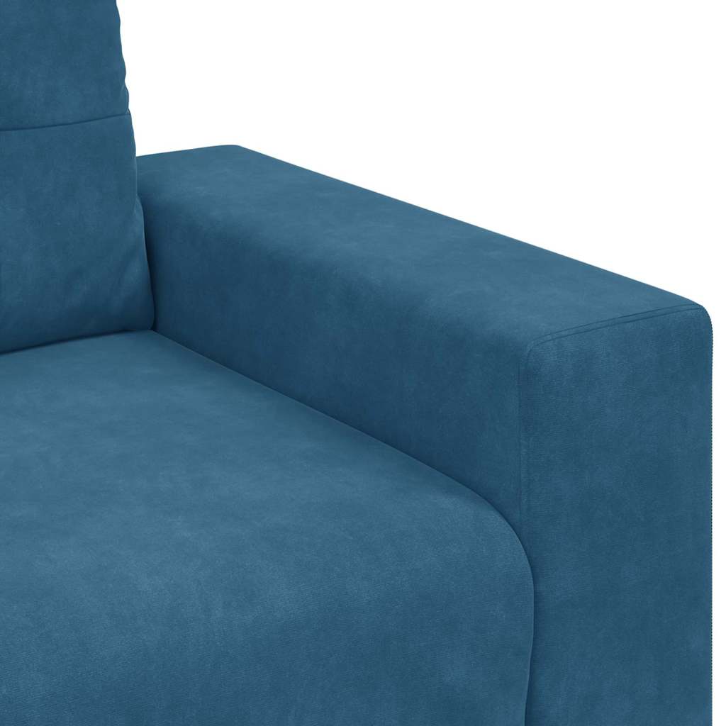 Sofa 2 pcs Blau 221 x 80 x 80 cm Samt