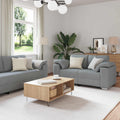 Sofa 2 pcs Hellgrau 219 x 80 x 82 cm Stoff