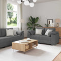 Sofa 2 pcs Dunkelgrau 219 x 80 x 82 cm Stoff