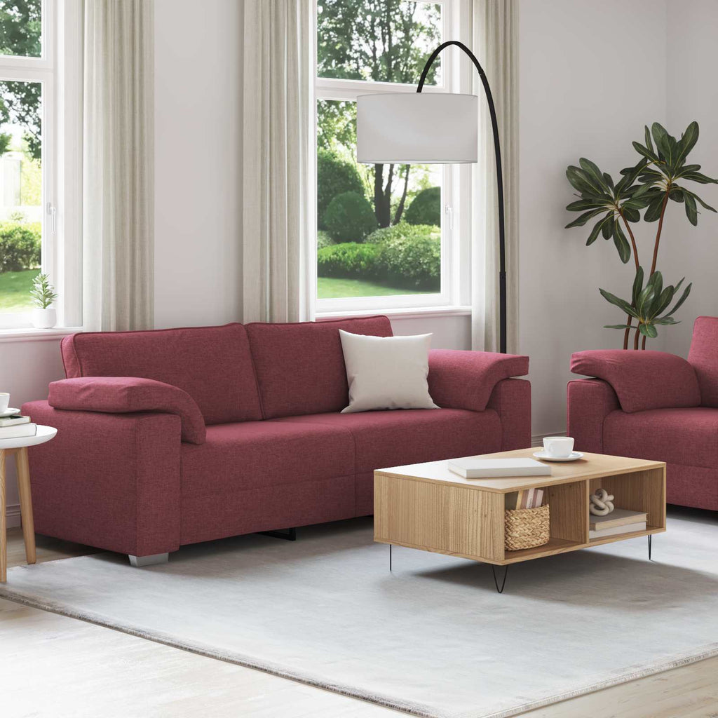 Sofa 2 pcs Weinrot 219 x 80 x 82 cm Stoff