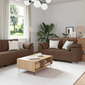 Sofa 2 pcs Braun 219 x 80 x 82 cm Stoff