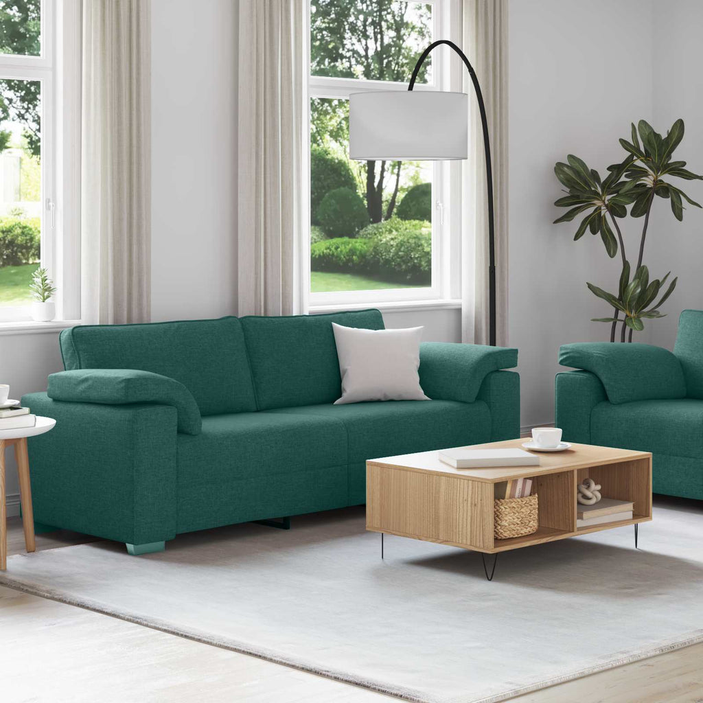 Sofa 2 pcs Dunkelgrün 219 x 80 x 82 cm Stoff