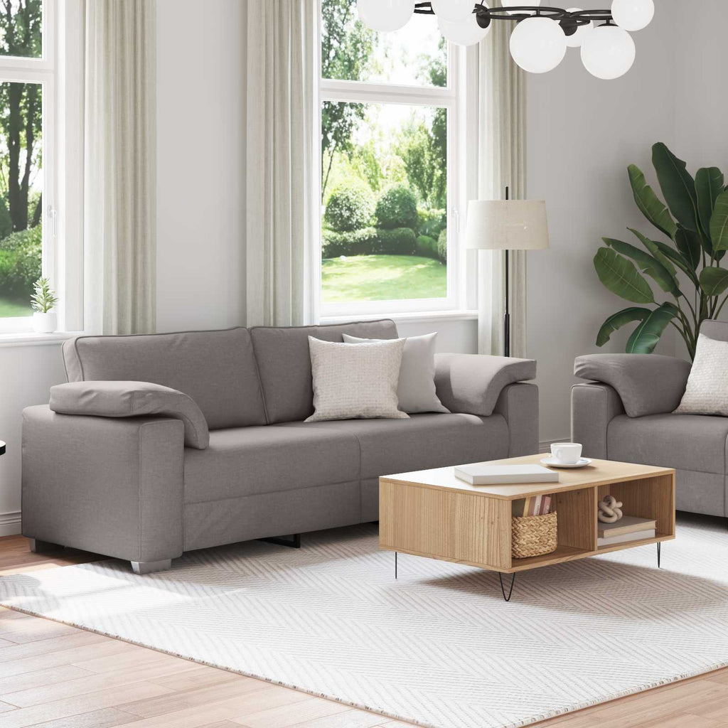 Sofa 2 pcs Taupe 219 x 80 x 82 cm Stoff