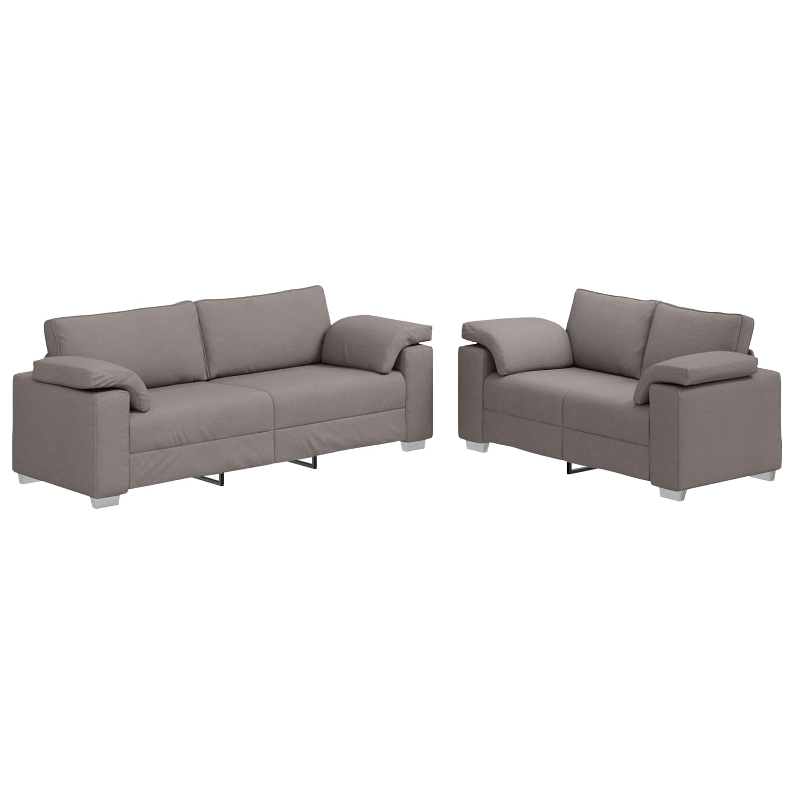 Sofa 2 pcs Taupe 219 x 80 x 82 cm Stoff